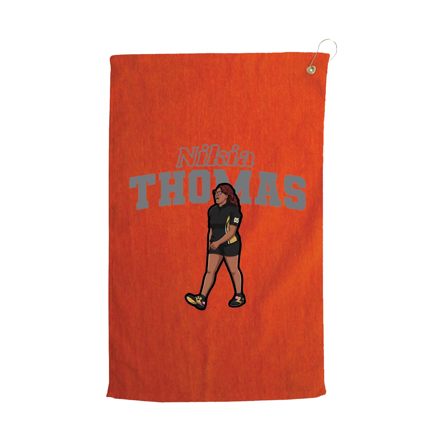 Golf Towel — Name Arch in Orange