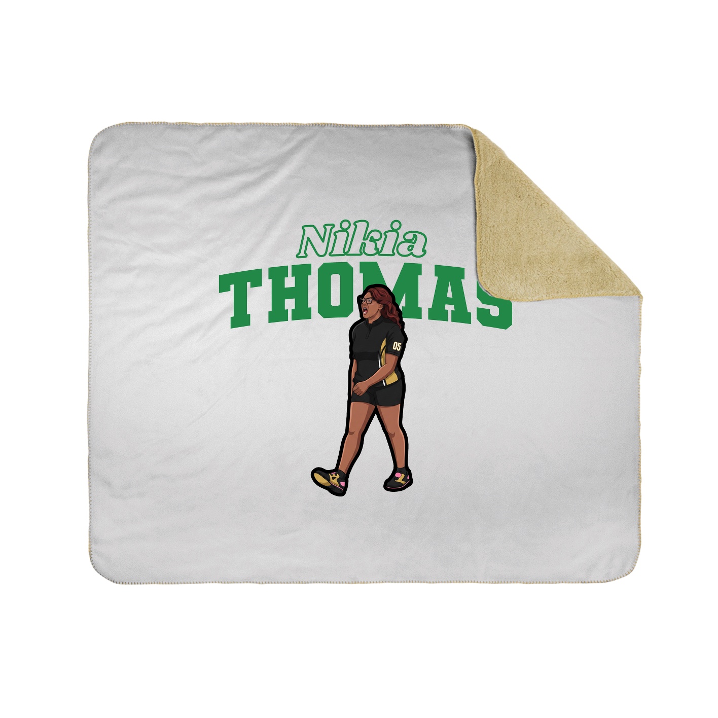 Throw Blanket — Name Arch in White