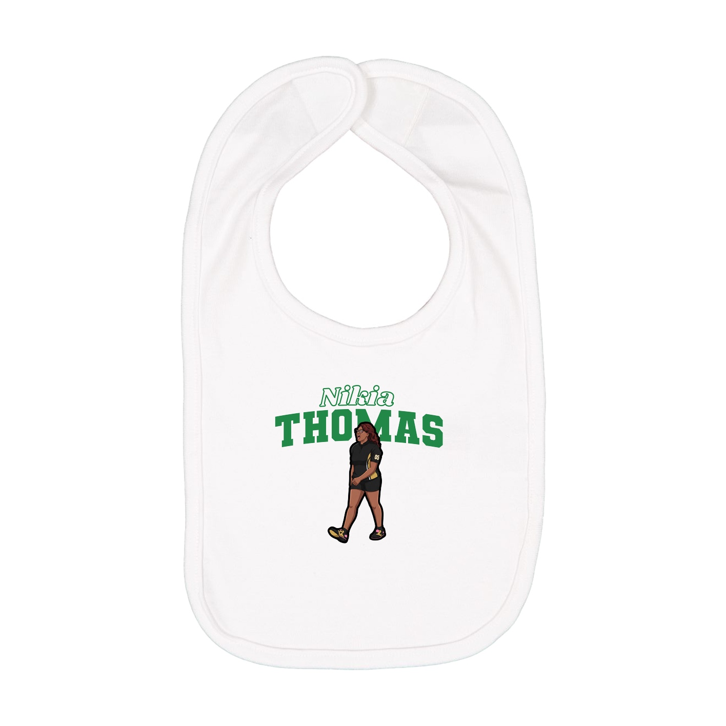 Infant Bib — Name Arch in White