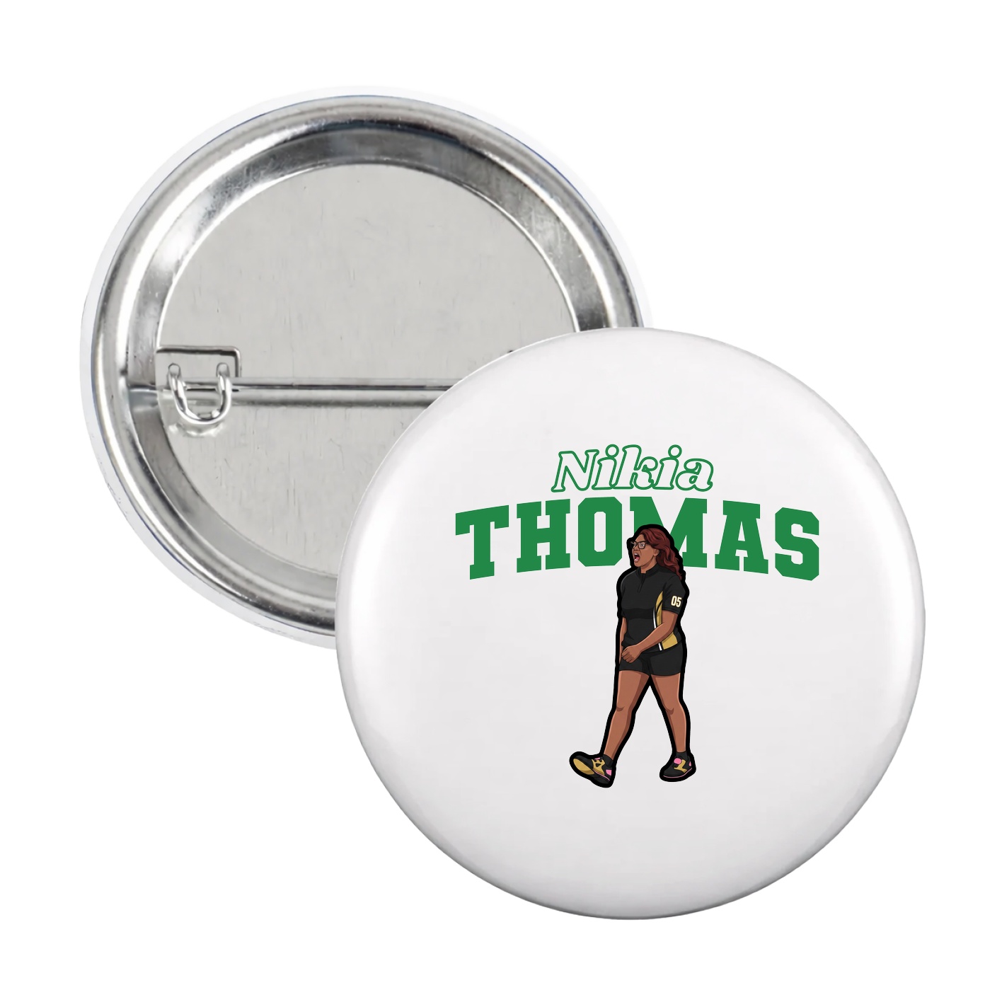 Game Day Button — Name Arch in White