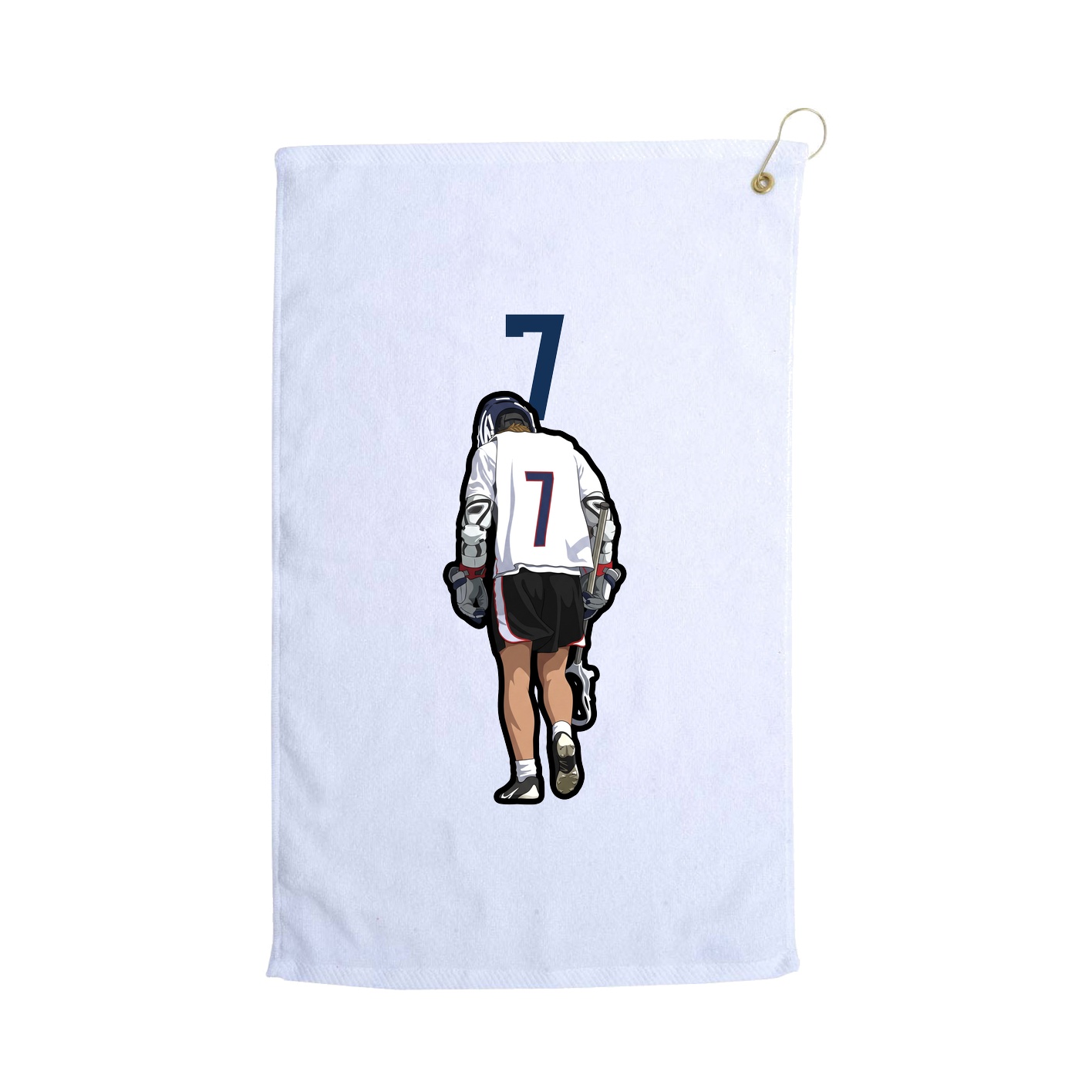 Golf Towel — Number Top in White