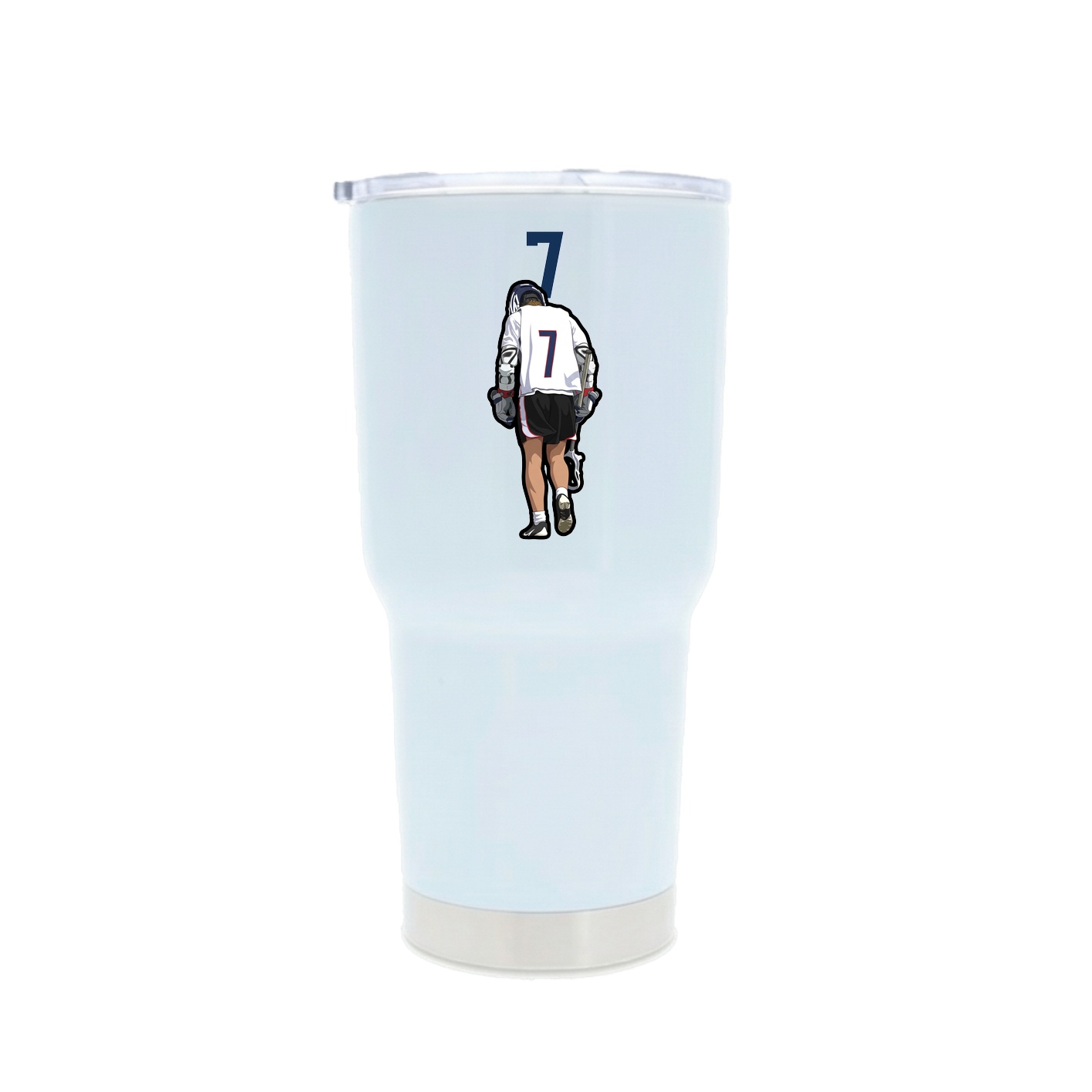 30oz Stainless Steel Tumbler — Number Top in White