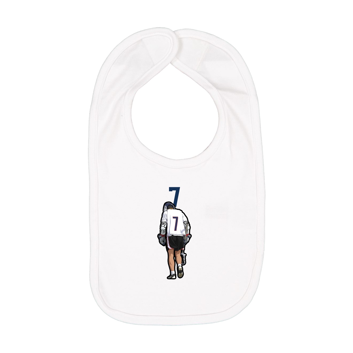 Infant Bib — Number Top in White