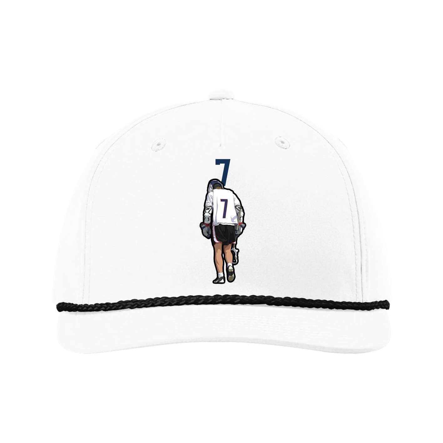 Five-Panel Classic Rope Cap — Number Top in White