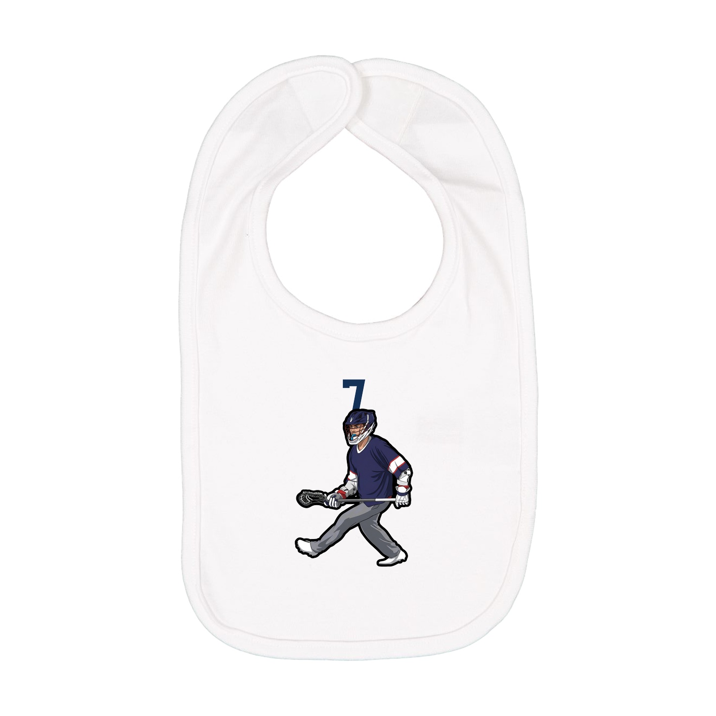Infant Bib — Number Top in White
