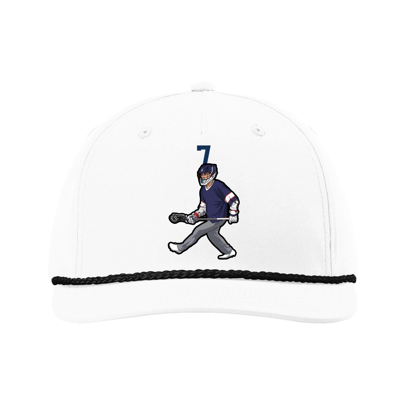 Five-Panel Classic Rope Cap — Number Top in White