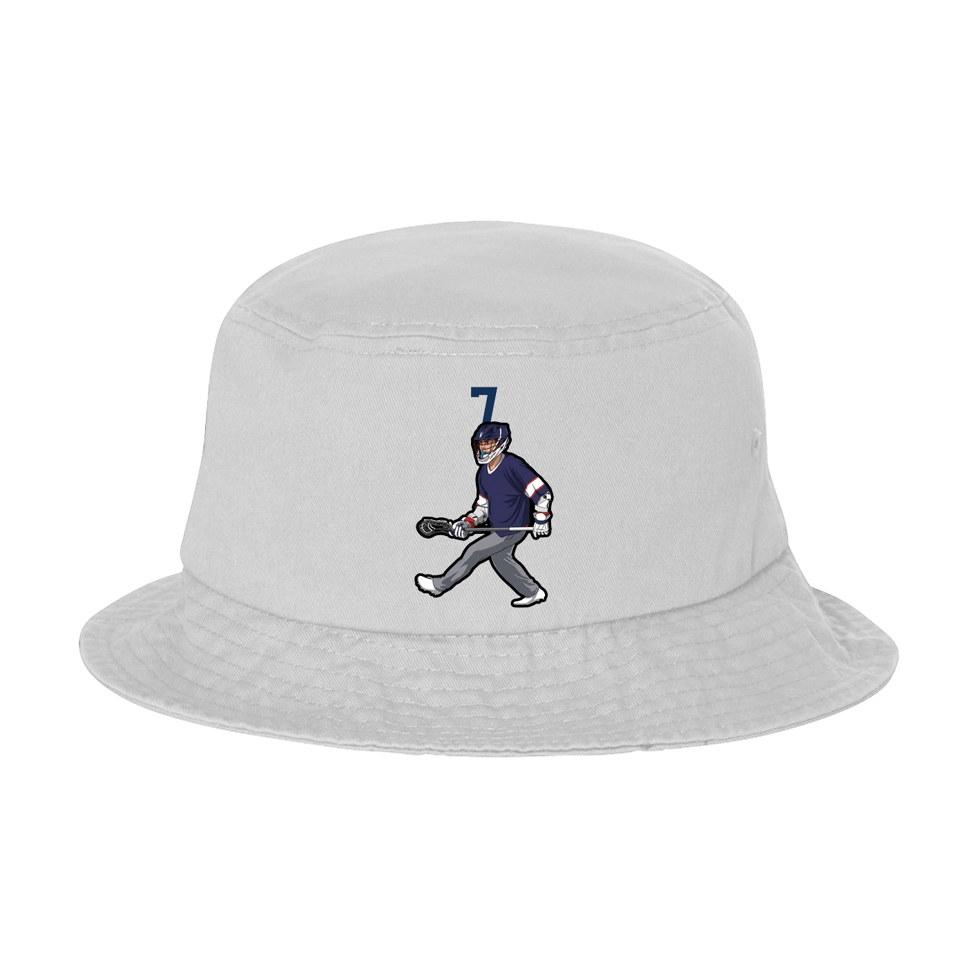 Bucket Cap — Number Top in White