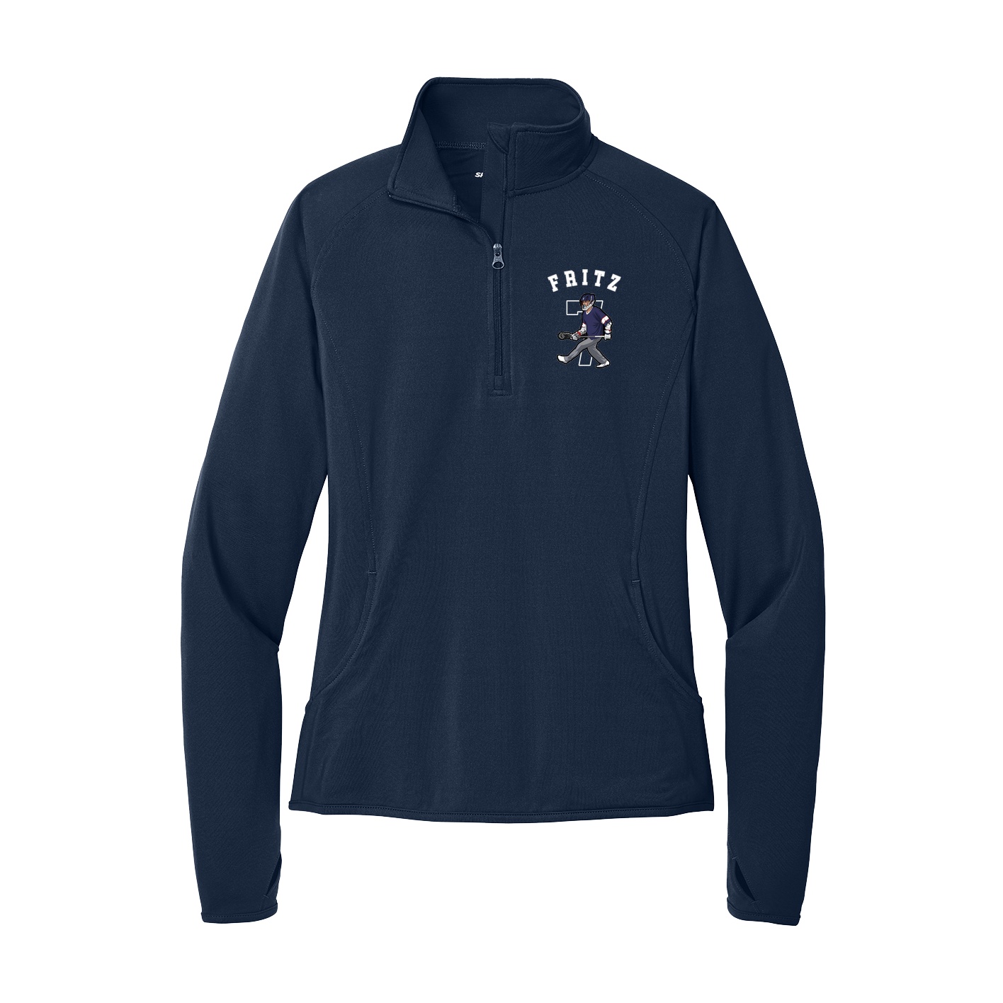 Women's Q-Zip Pullover — Shirsey Arch in Navy