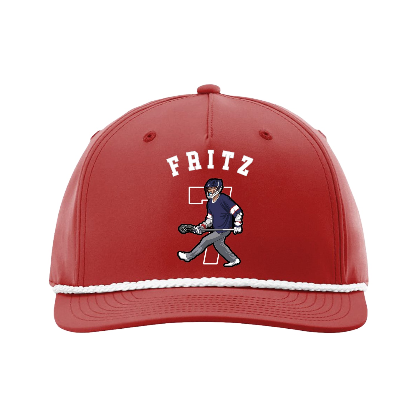 Five-Panel Classic Rope Cap — Shirsey Arch in Red