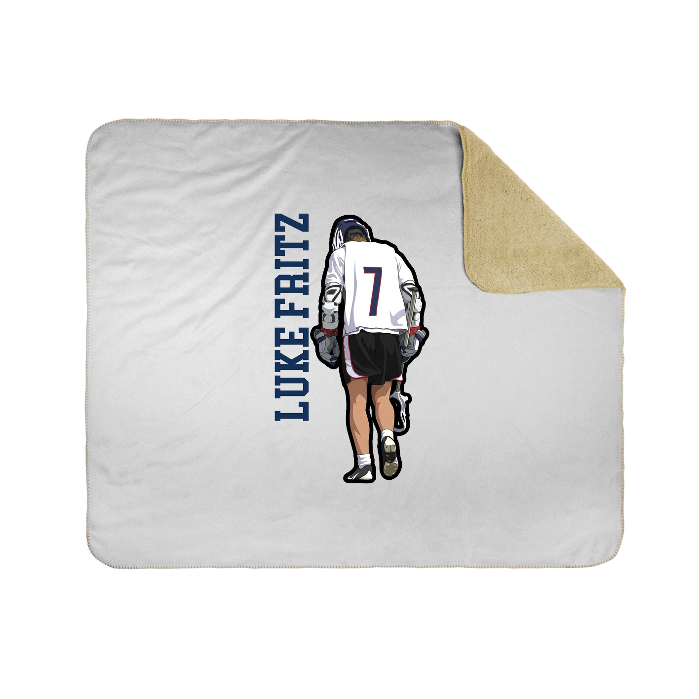 Throw Blanket — Name Vertical in White