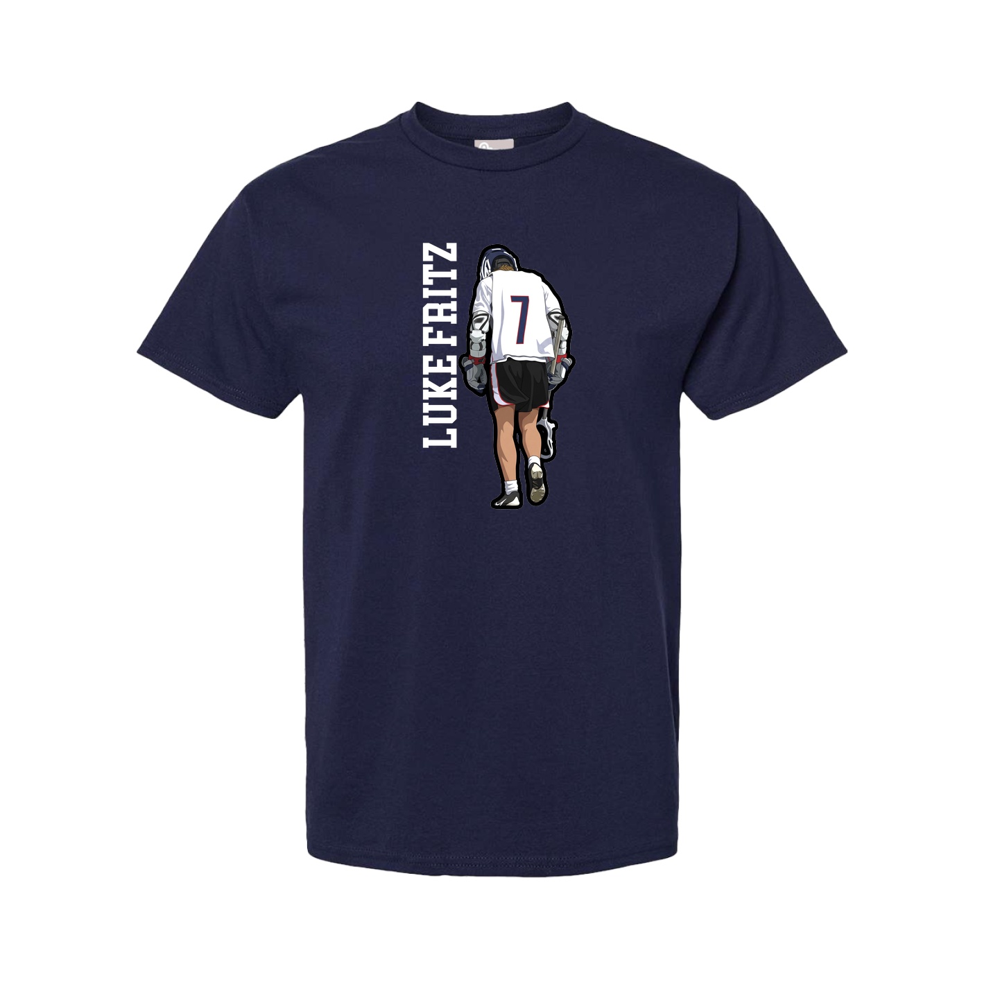 Tee — Name Vertical in Navy