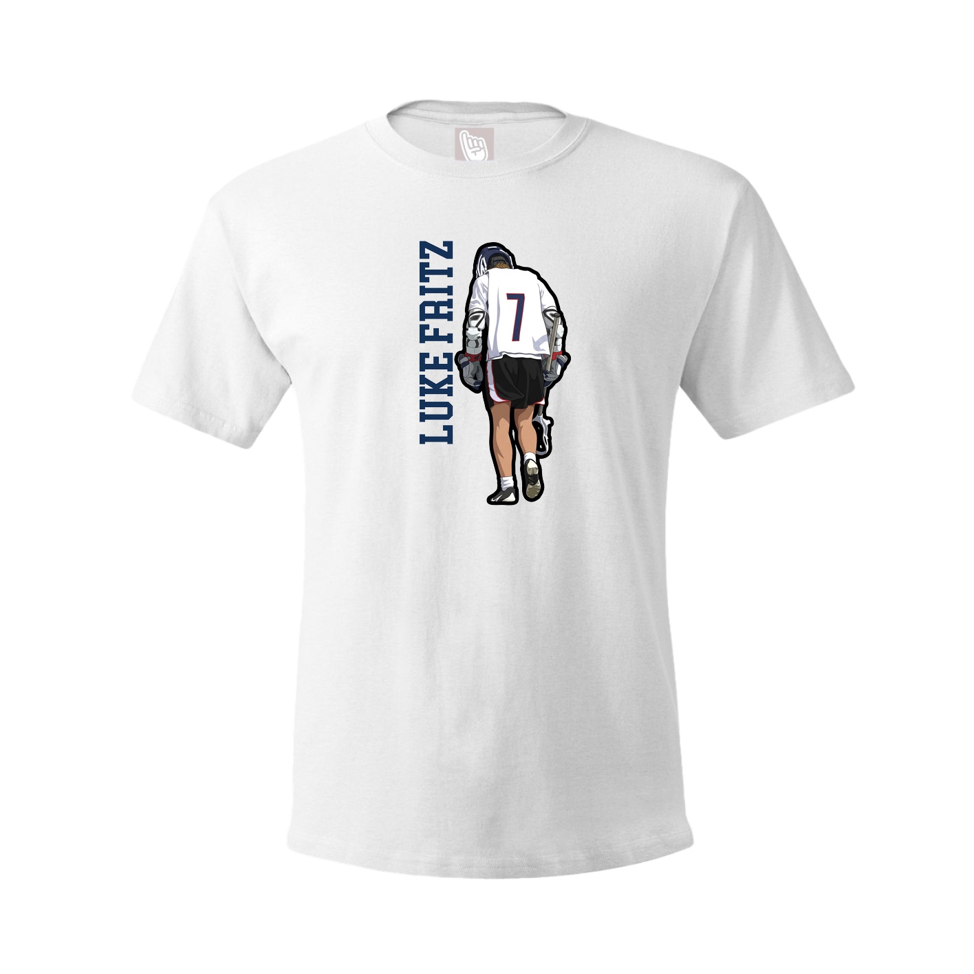 Youth Tee — Name Vertical in White