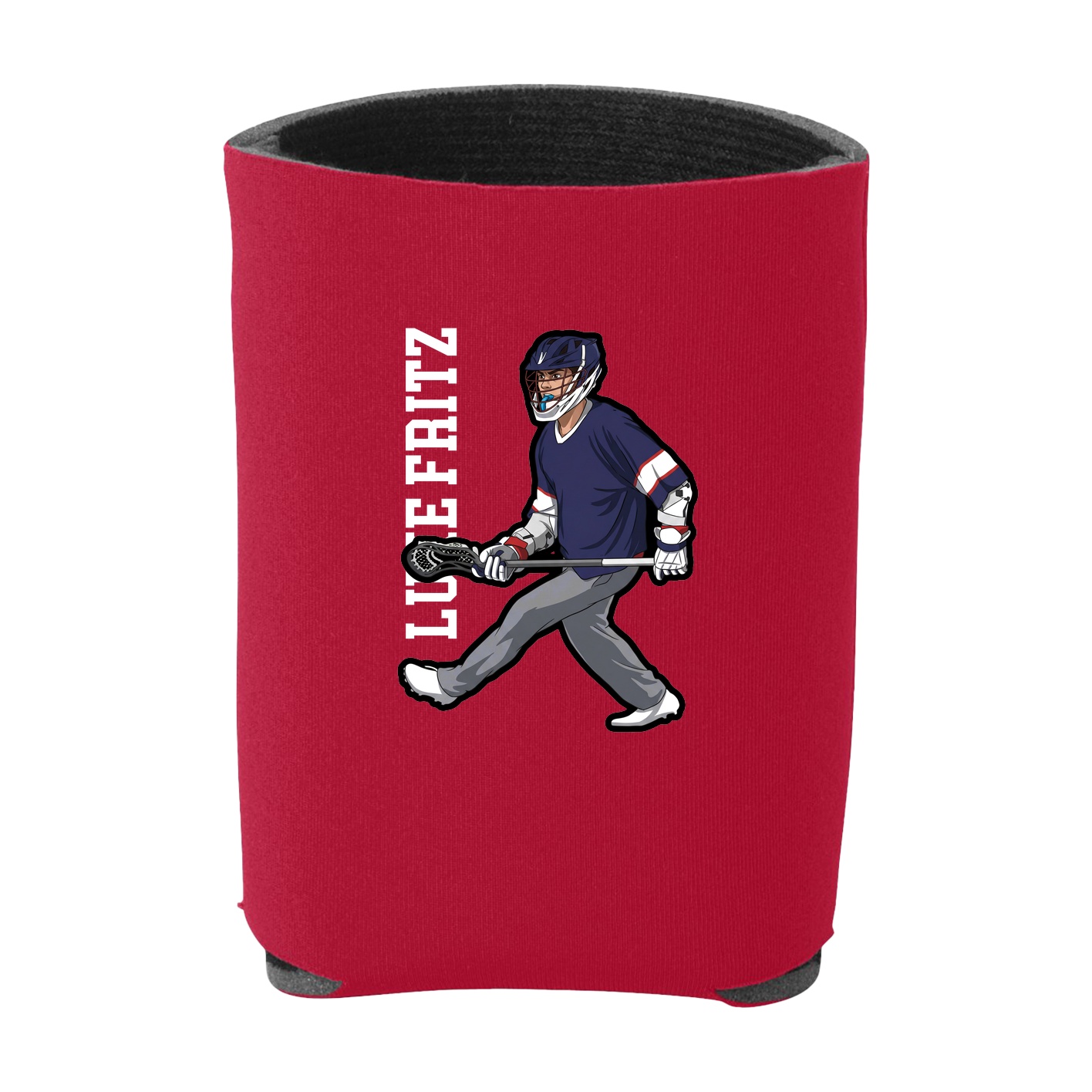 Can Holder — Name Vertical in Red