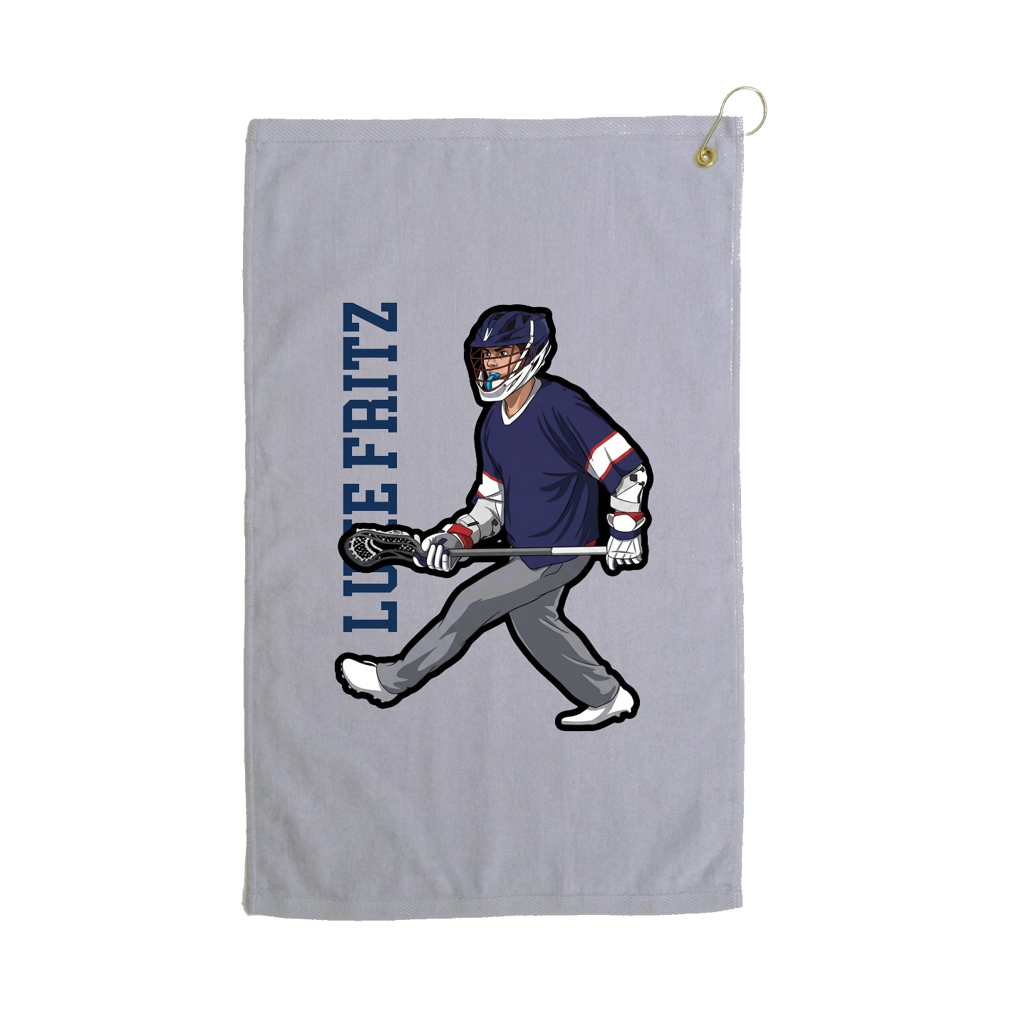 Golf Towel — Name Vertical in Grey