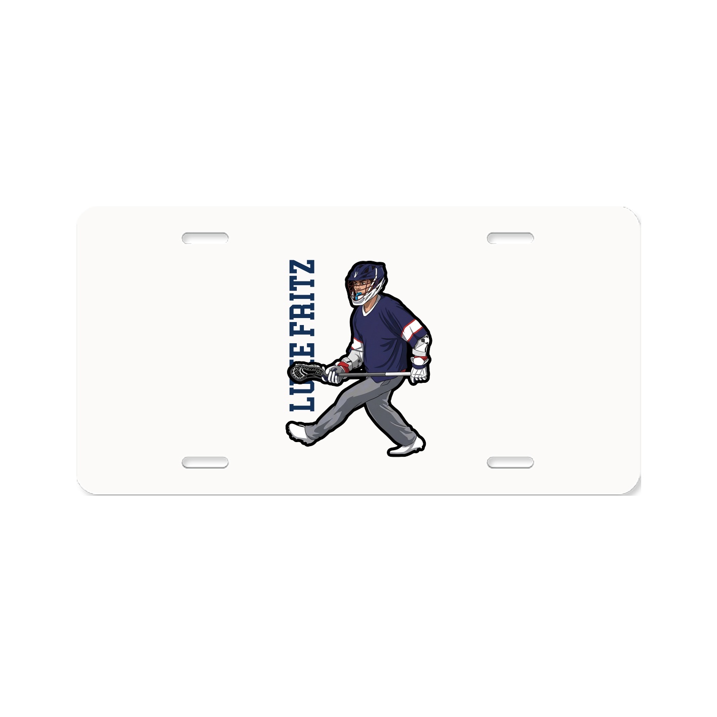 License Plate — Name Vertical in Classic