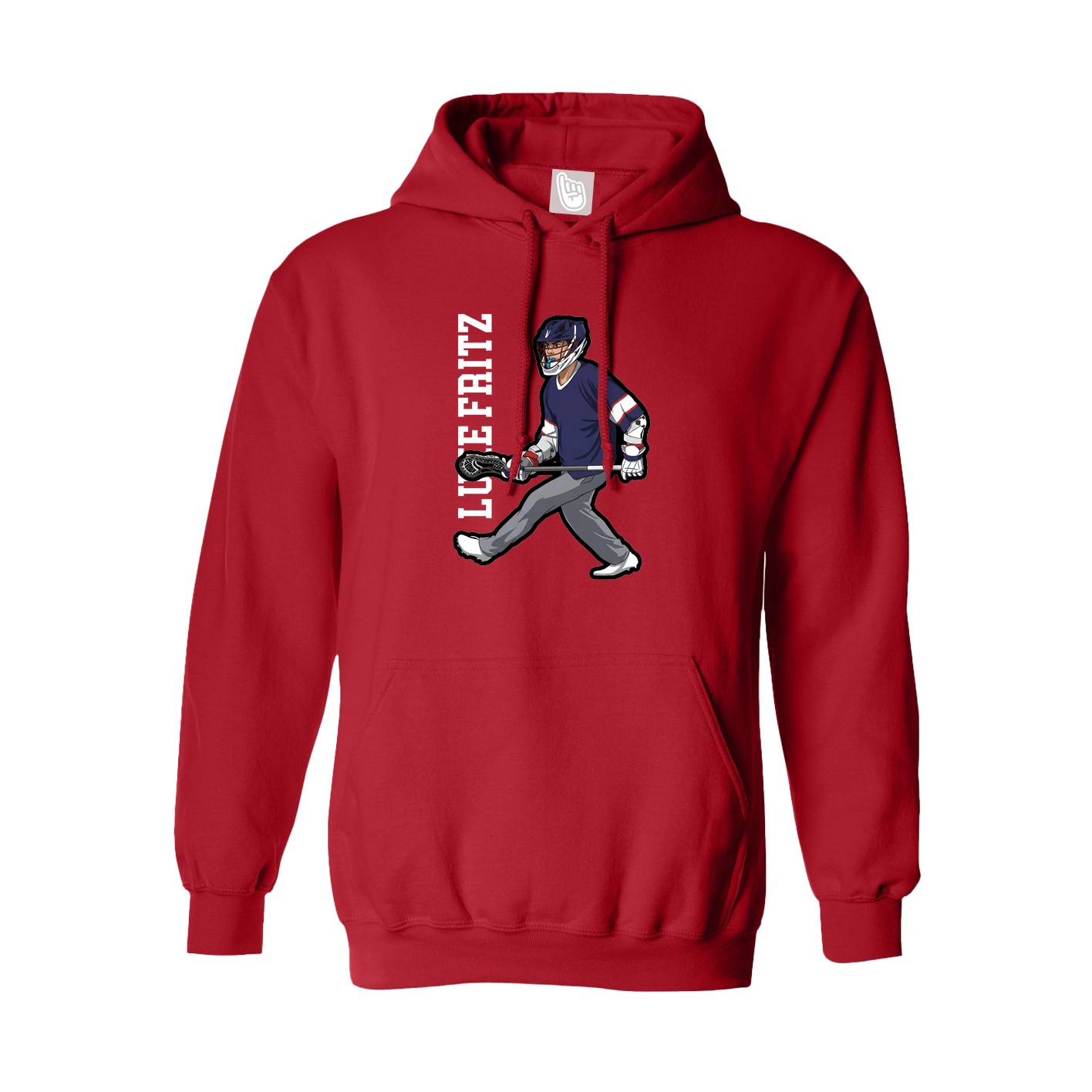 Hoodie — Name Vertical in Red