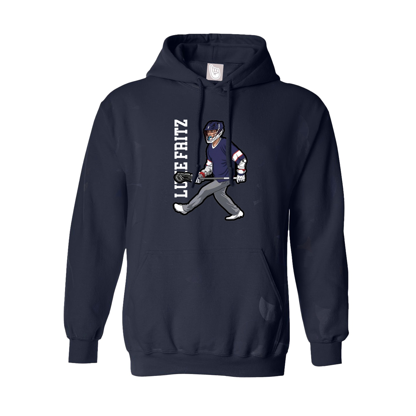 Youth Hoodie — Name Vertical in Navy