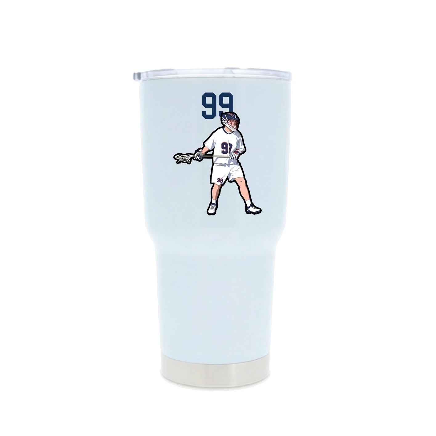 30oz Stainless Steel Tumbler — Number Top in White