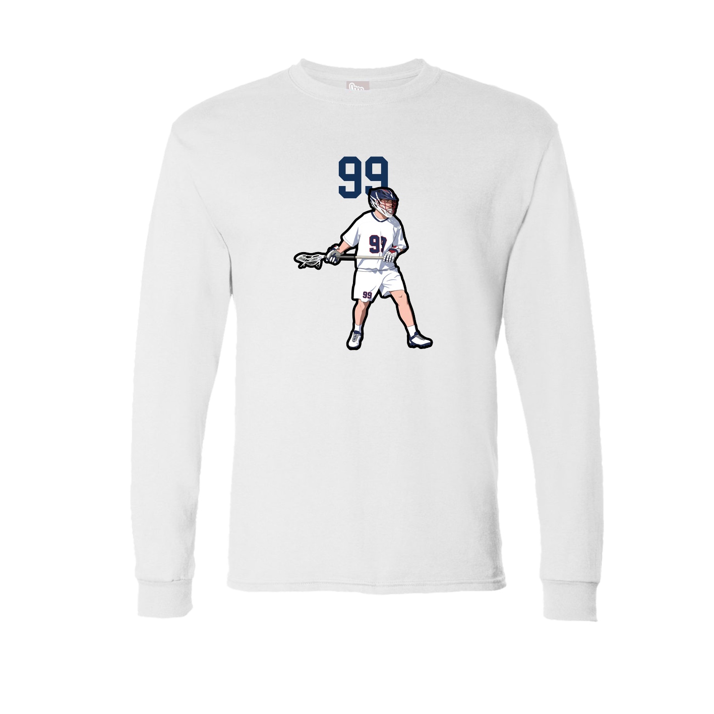 Long Sleeve Tee — Number Top in White