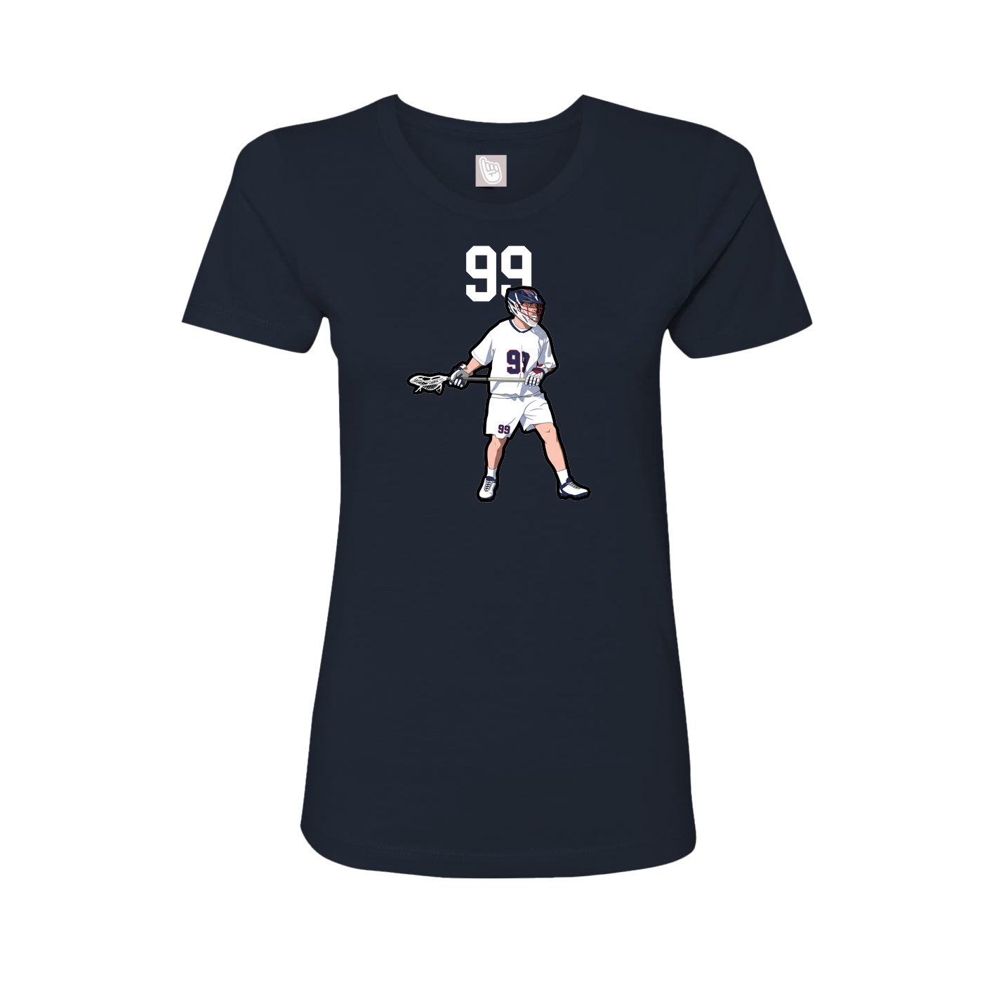 Fitted Women's Tee — Number Top in Navy