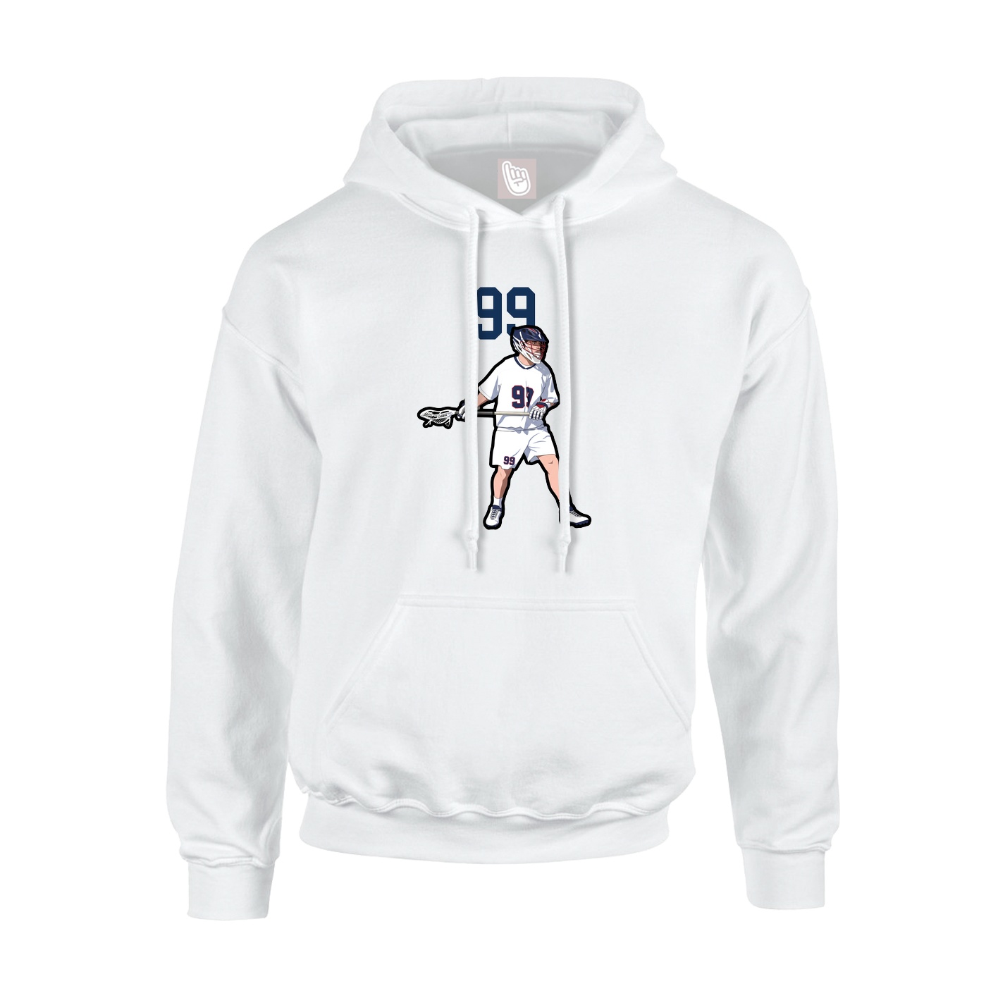 Youth Hoodie — Number Top in White