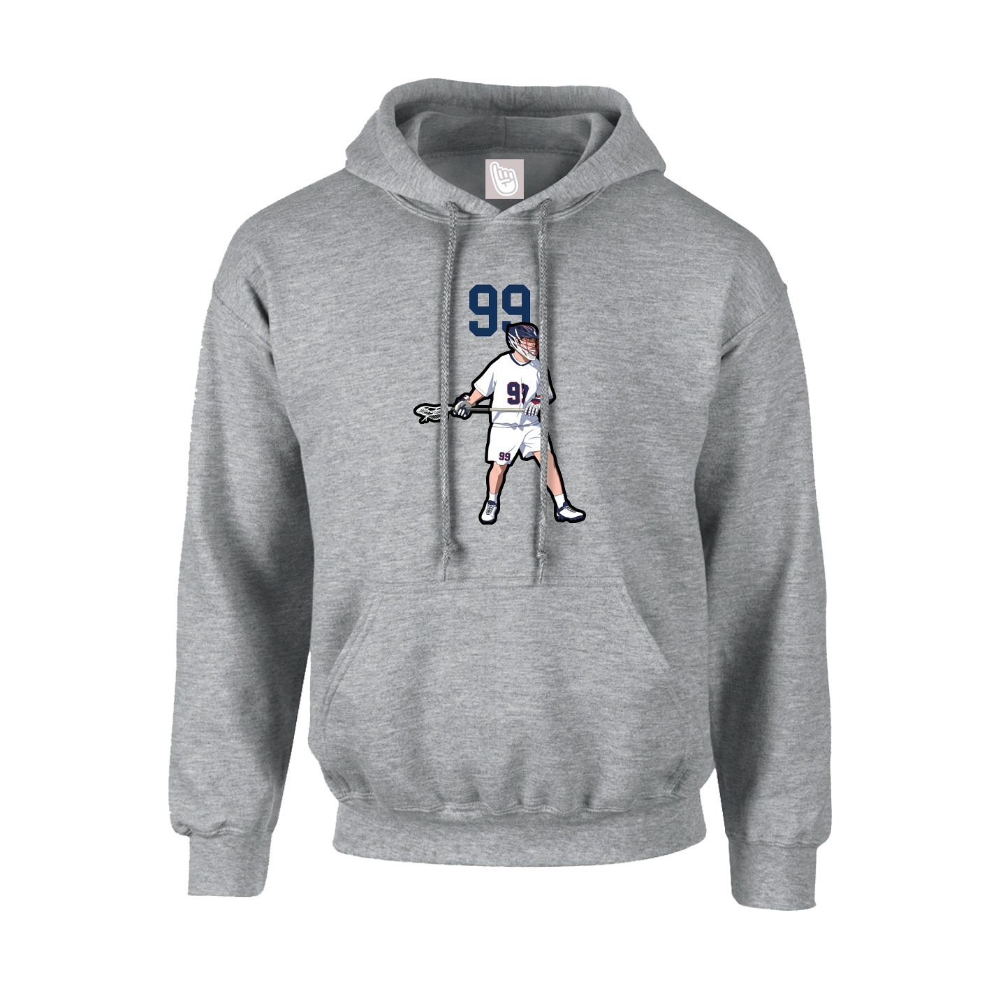 Youth Hoodie — Number Top in Grey