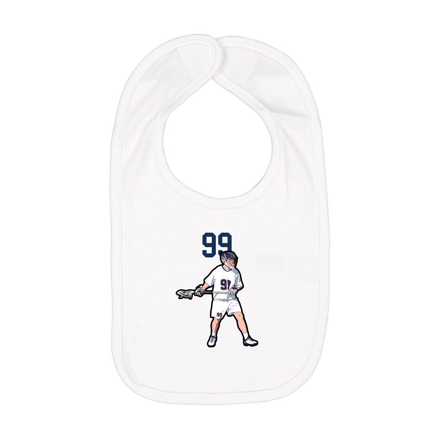 Infant Bib — Number Top in White