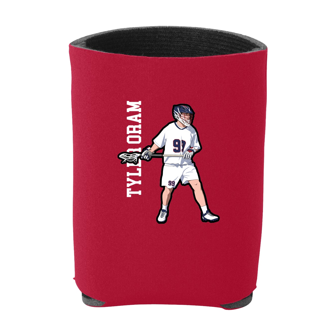 Can Holder — Name Vertical in Red