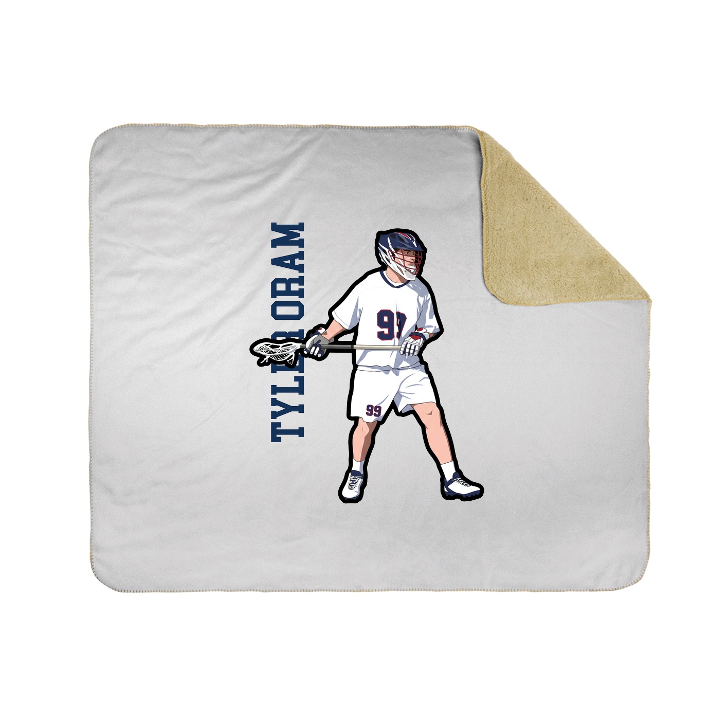 Throw Blanket — Name Vertical in White