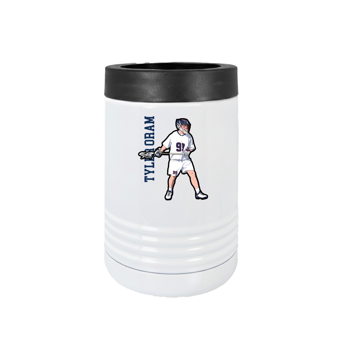 Beverage Holder — Name Vertical in White
