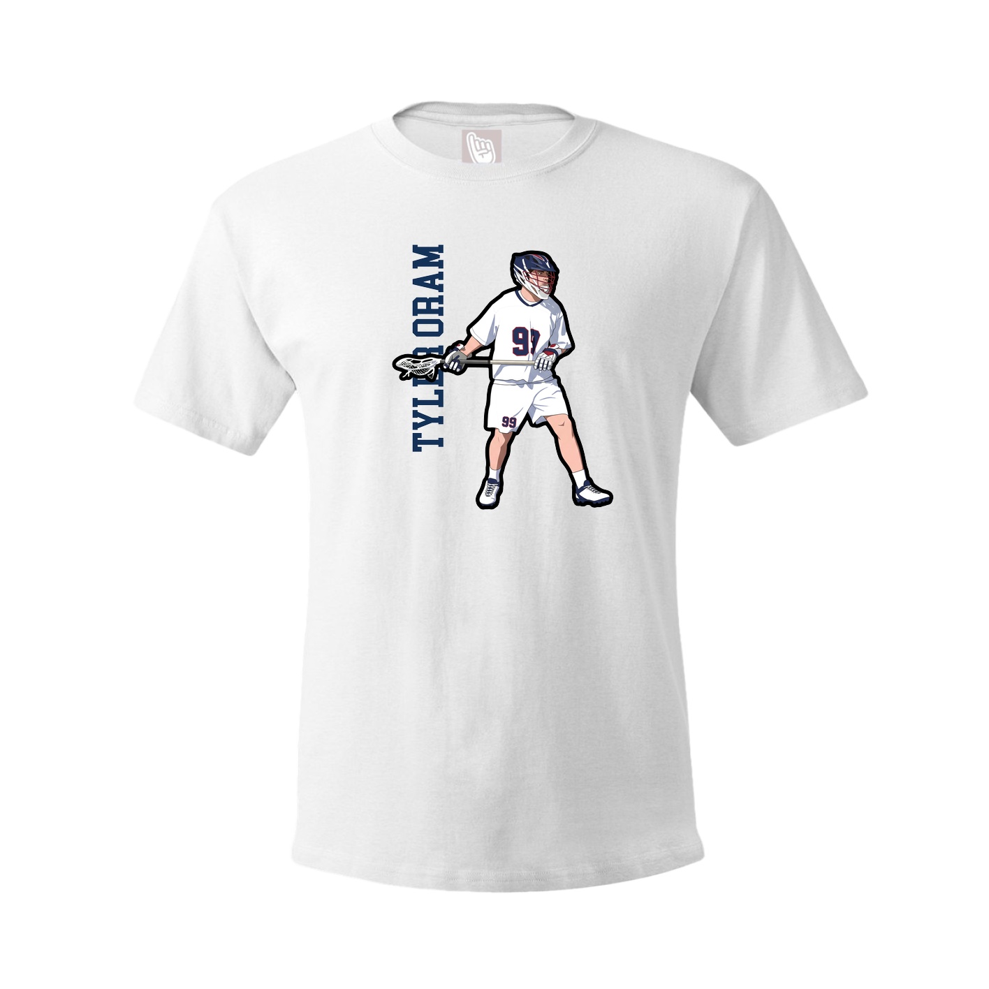 Tee — Name Vertical in White