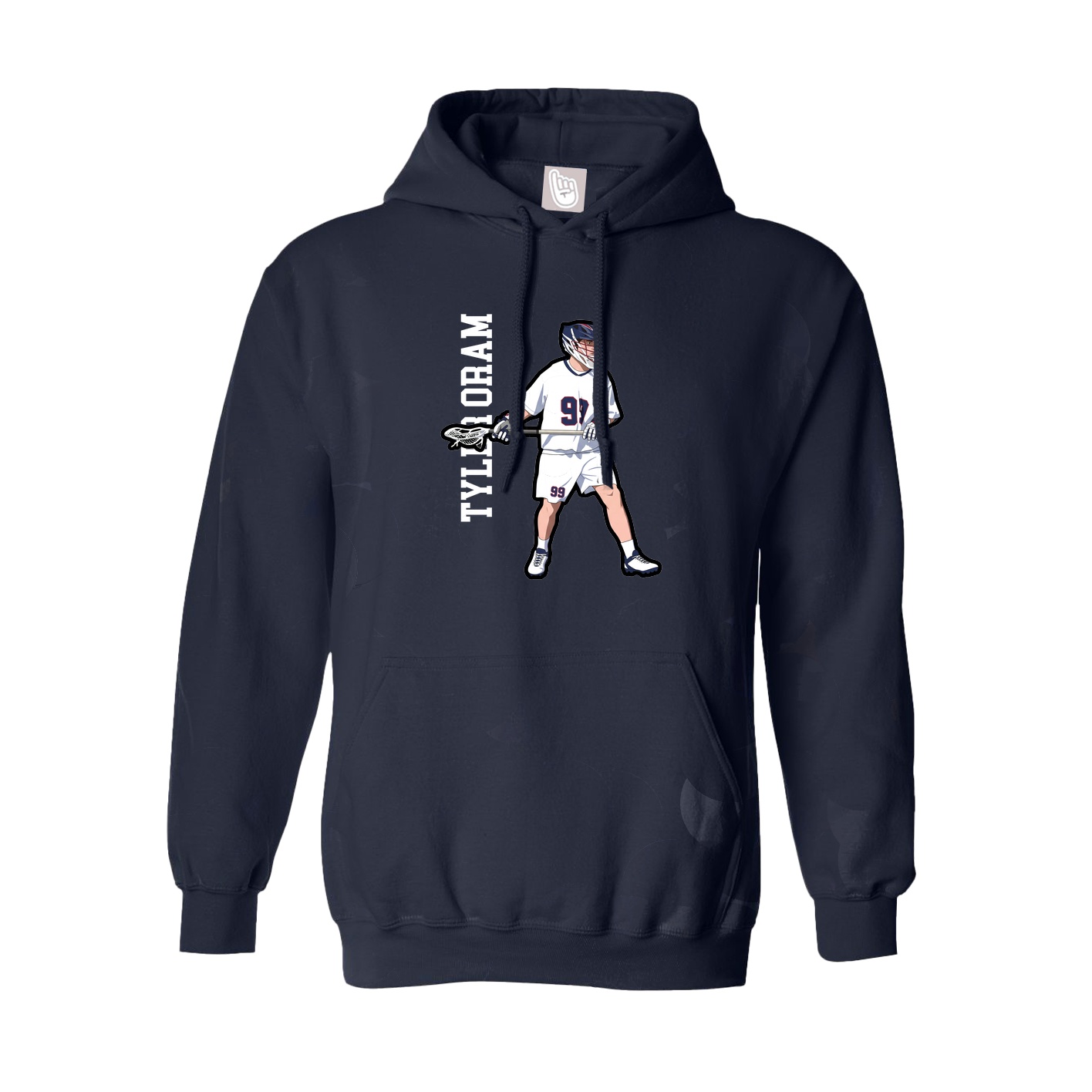 Youth Hoodie — Name Vertical in Navy