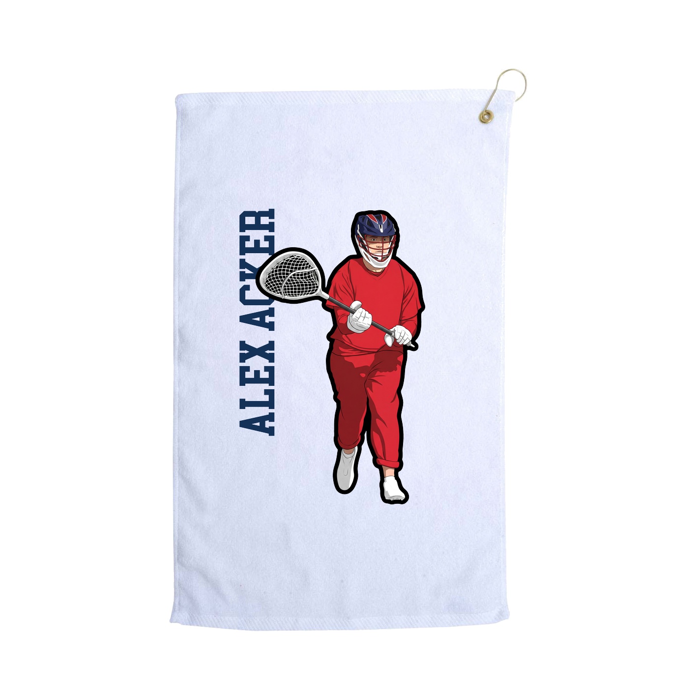 Golf Towel — Name Vertical in White