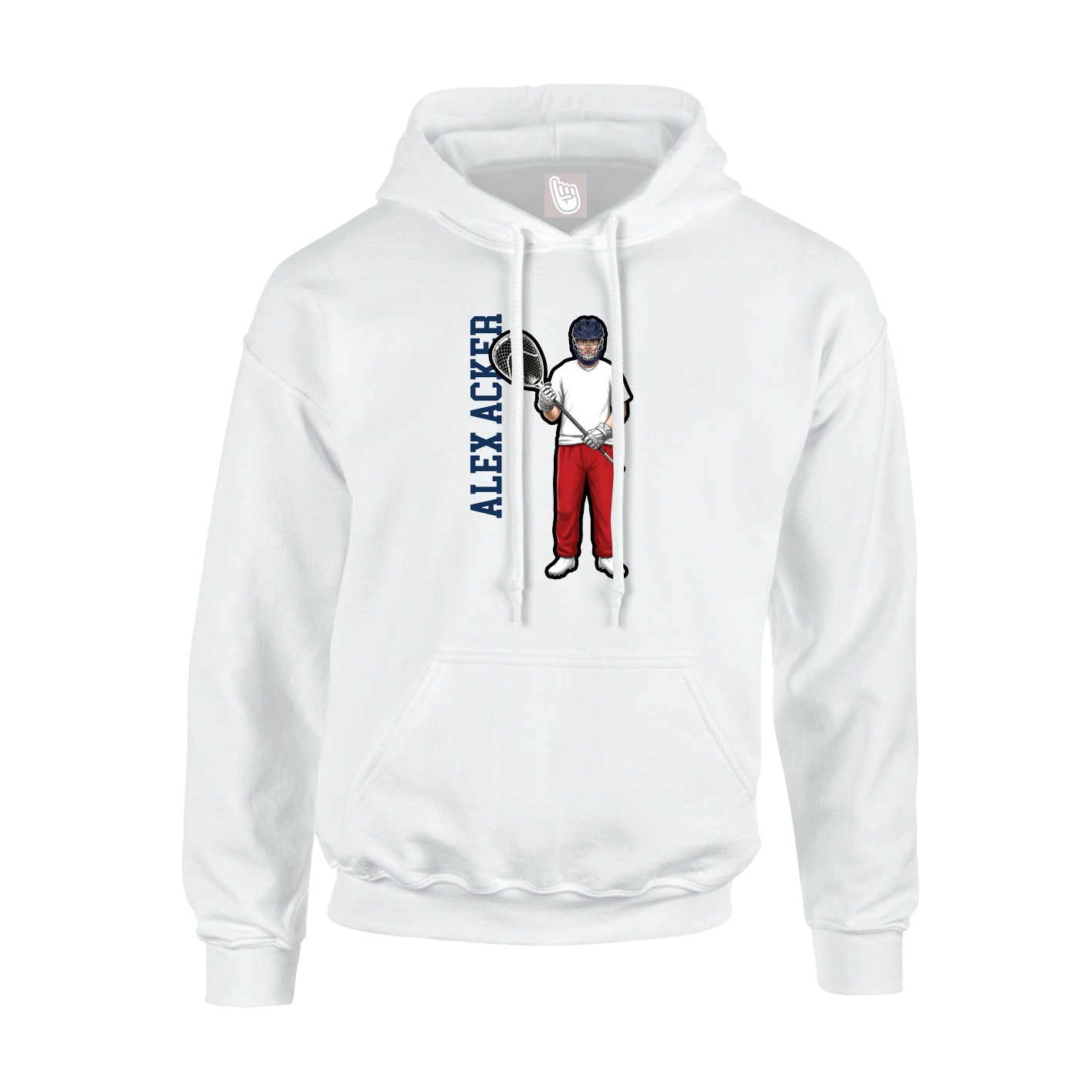 Hoodie — Name Vertical in White