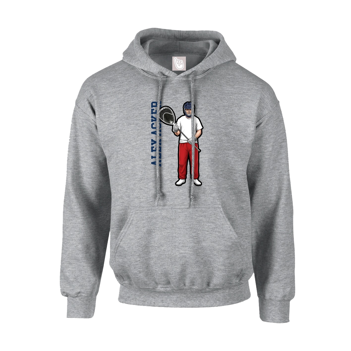 Youth Hoodie — Name Vertical in Grey