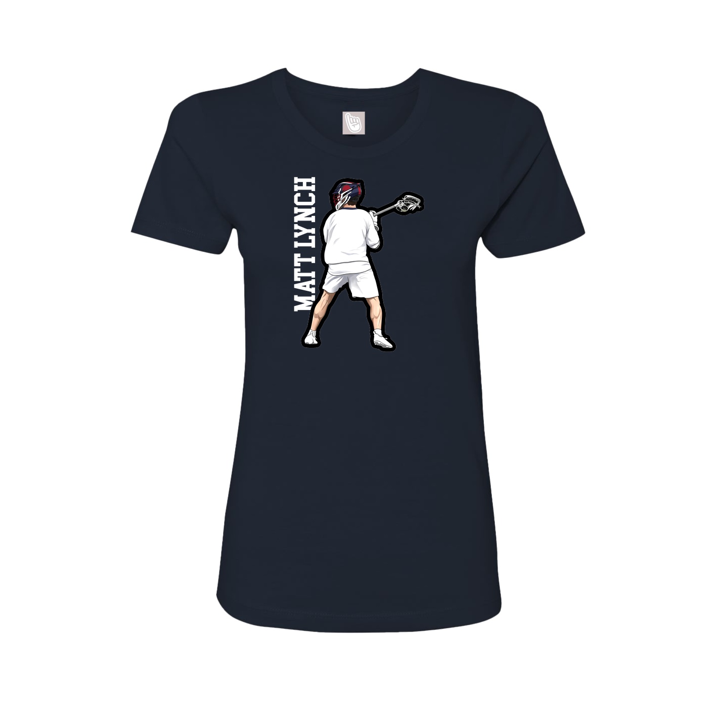 Fitted Women's Tee — Name Vertical in Navy