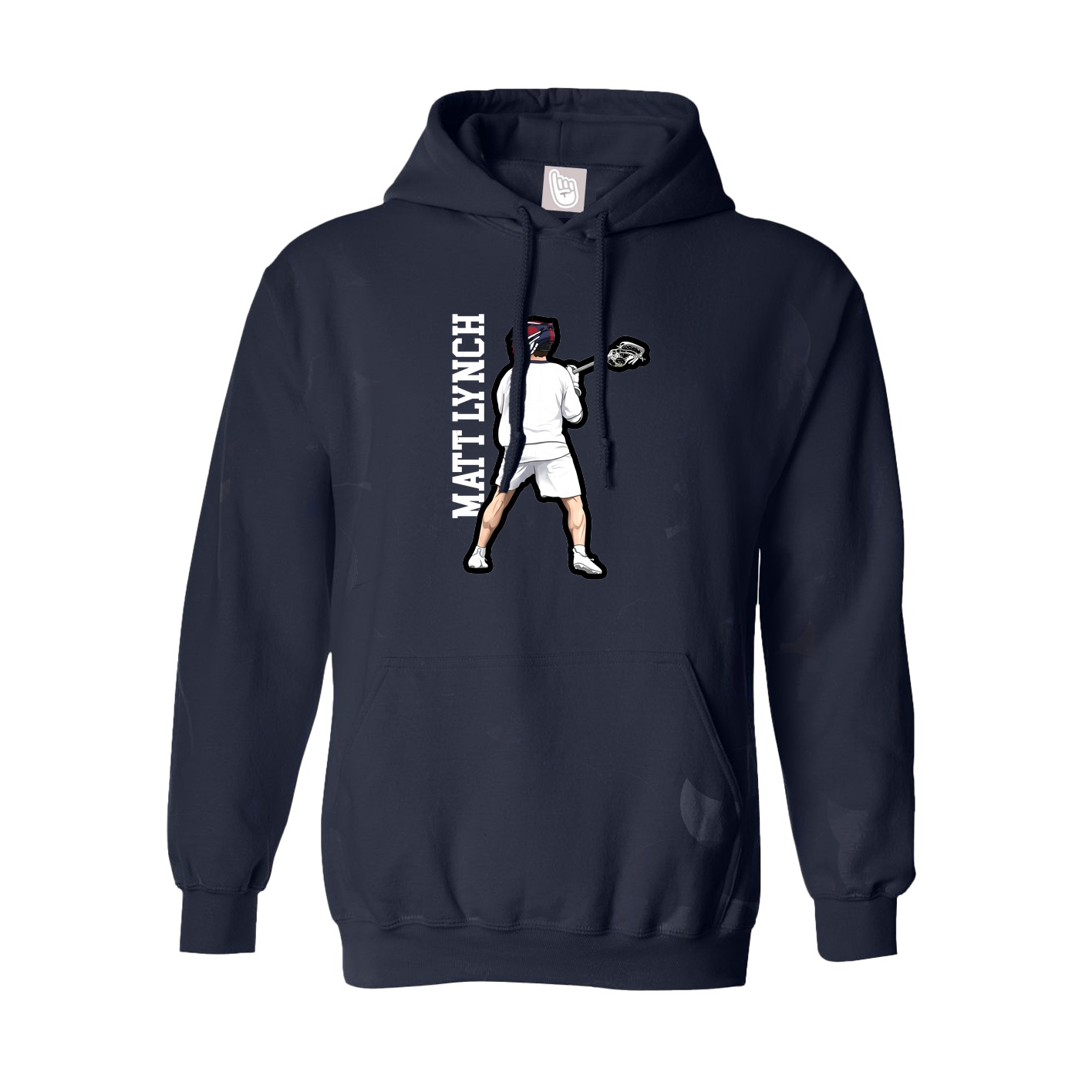 Youth Hoodie — Name Vertical in Navy