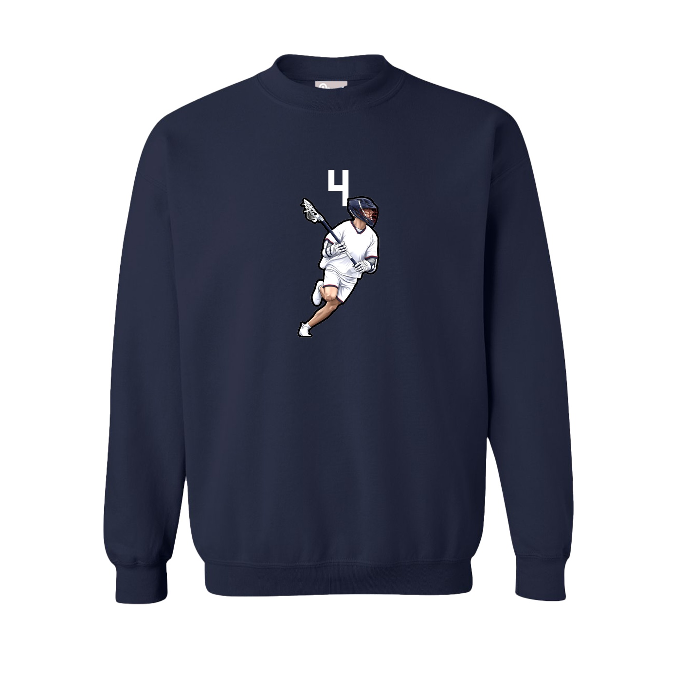 Fleece Crew — Number Top in Navy