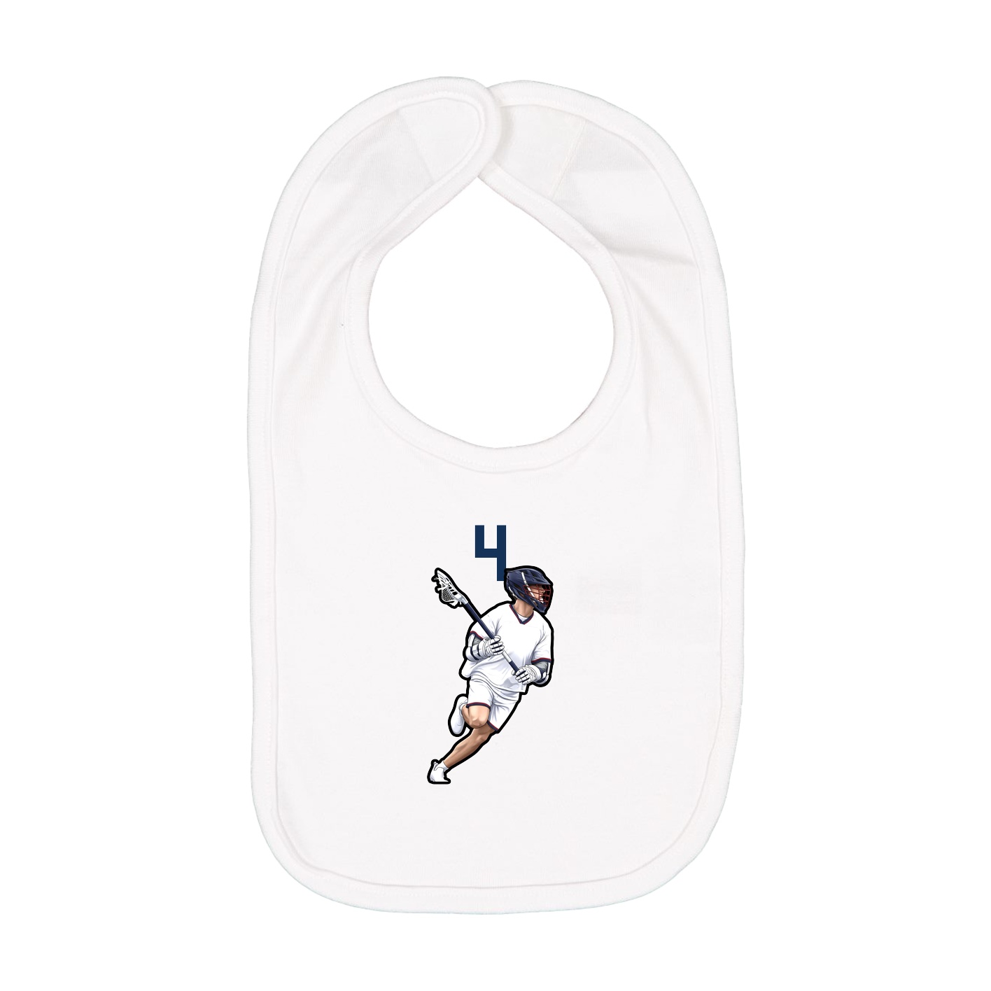 Infant Bib — Number Top in White