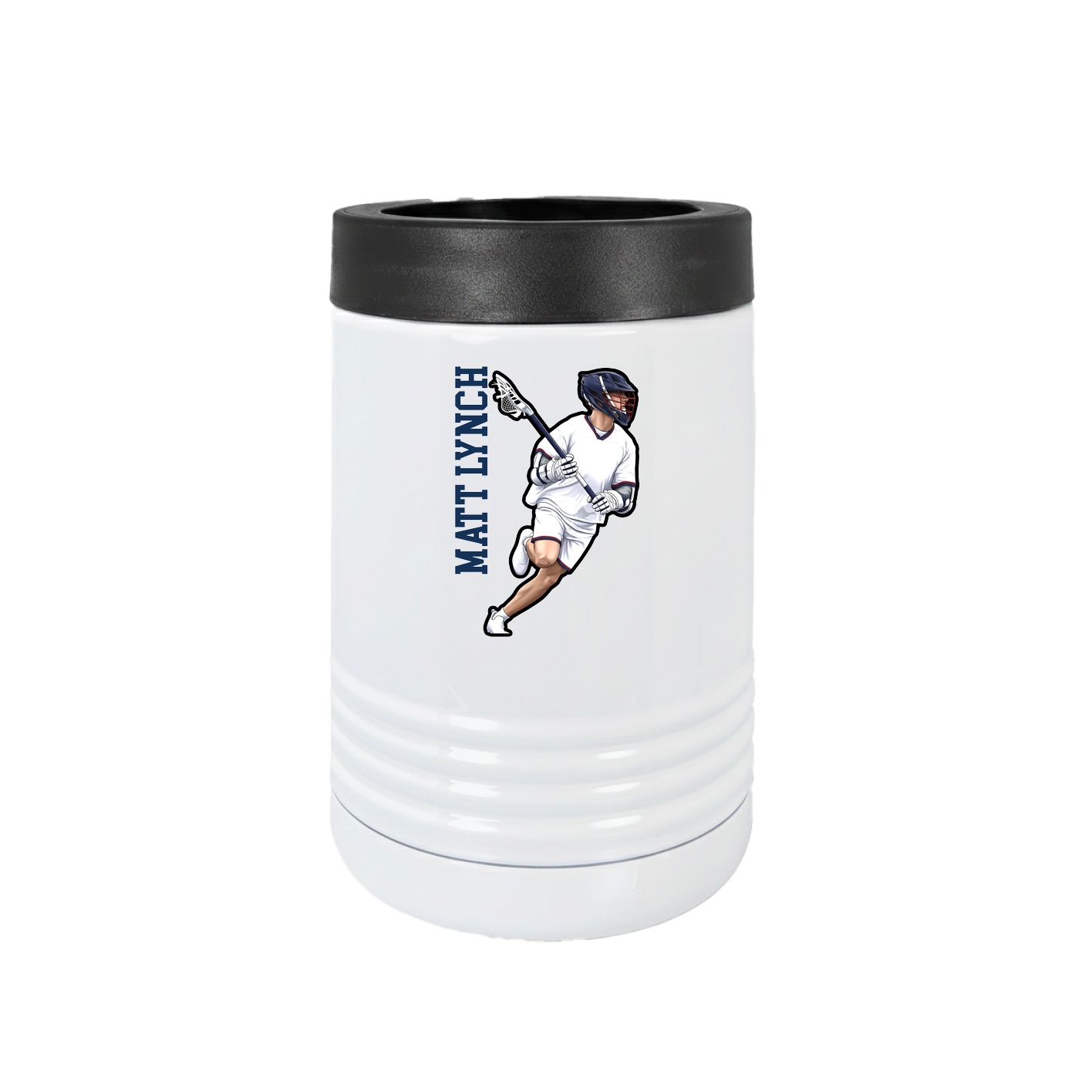 Beverage Holder — Name Vertical in White