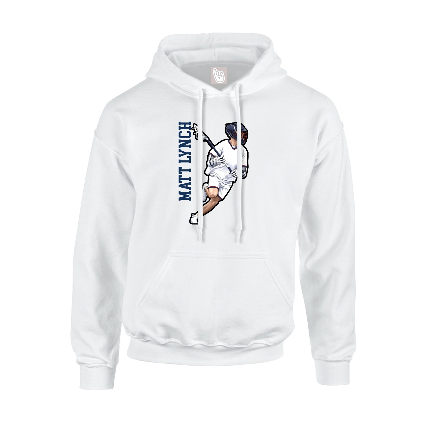 Hoodie — Name Vertical in White