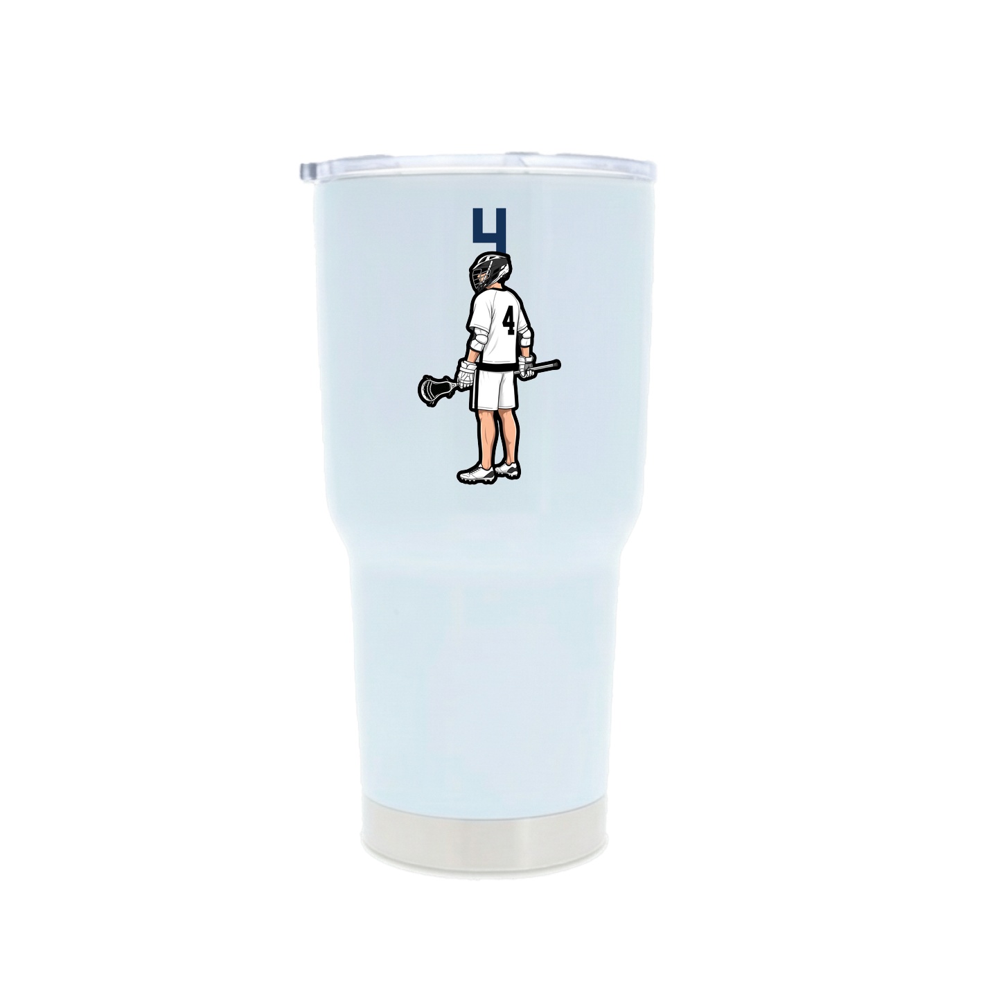 30oz Stainless Steel Tumbler — Number Top in White