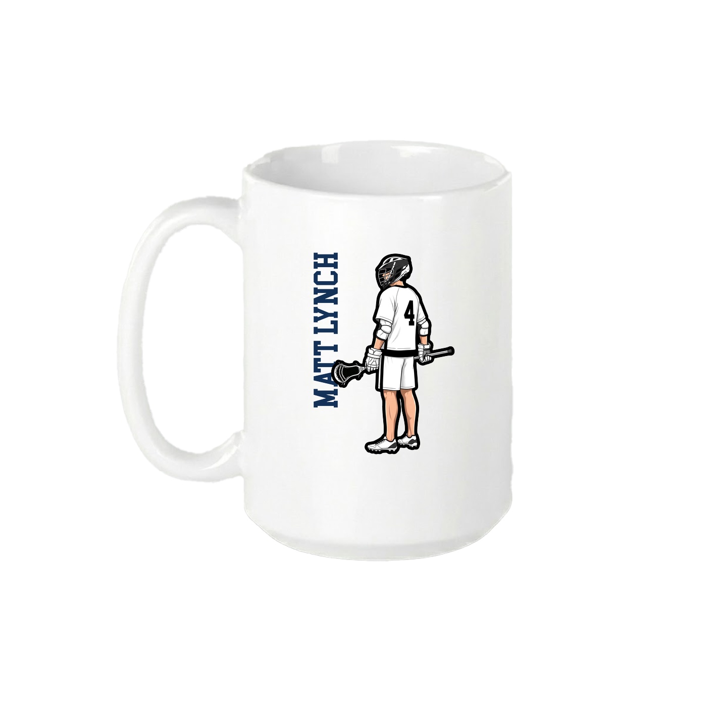 15oz Coffee Mug — Name Vertical in White