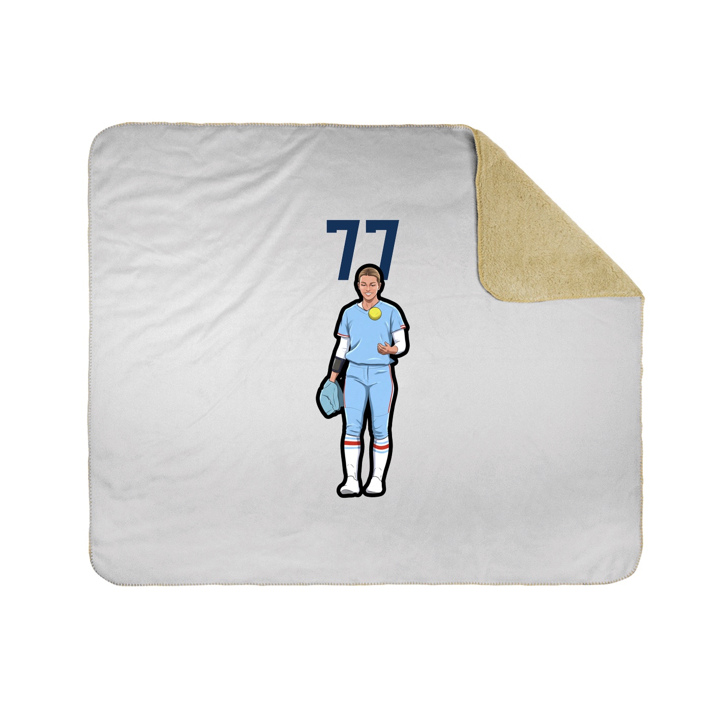Throw Blanket — Number Top in White