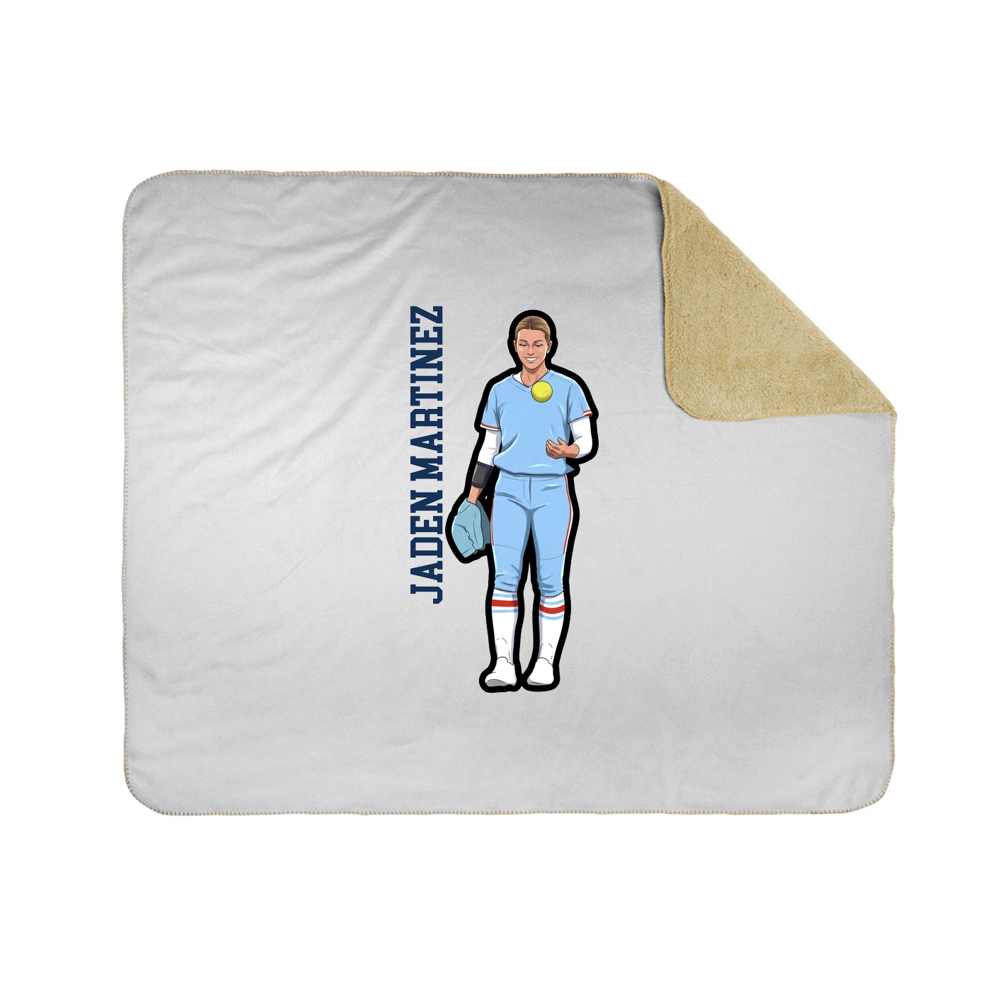 Throw Blanket — Name Vertical in White