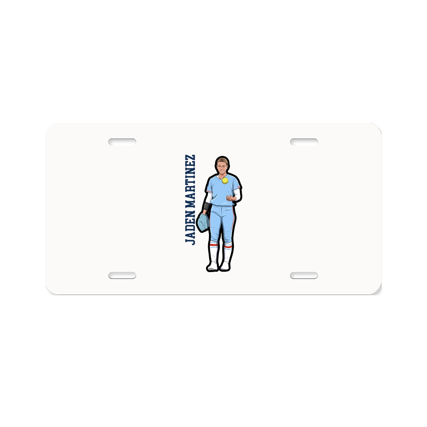 License Plate — Name Vertical in Classic