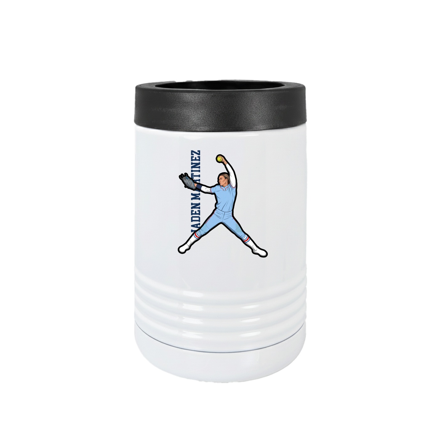 Beverage Holder — Name Vertical in White