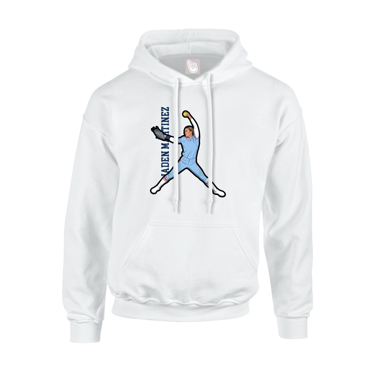 Hoodie — Name Vertical in White