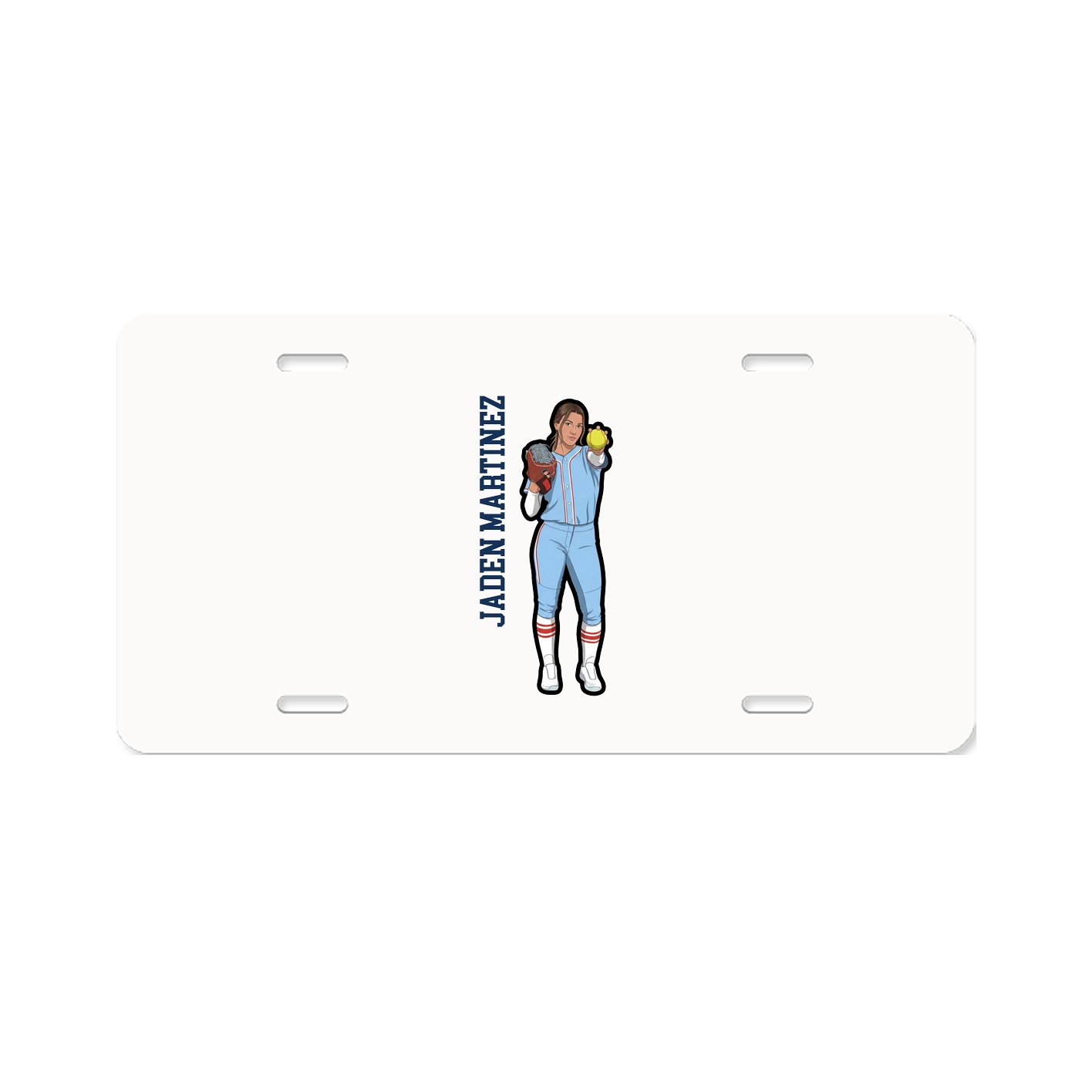 License Plate — Name Vertical in Classic
