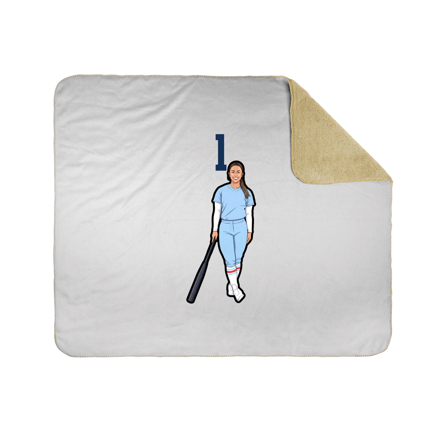 Throw Blanket — Number Top in White